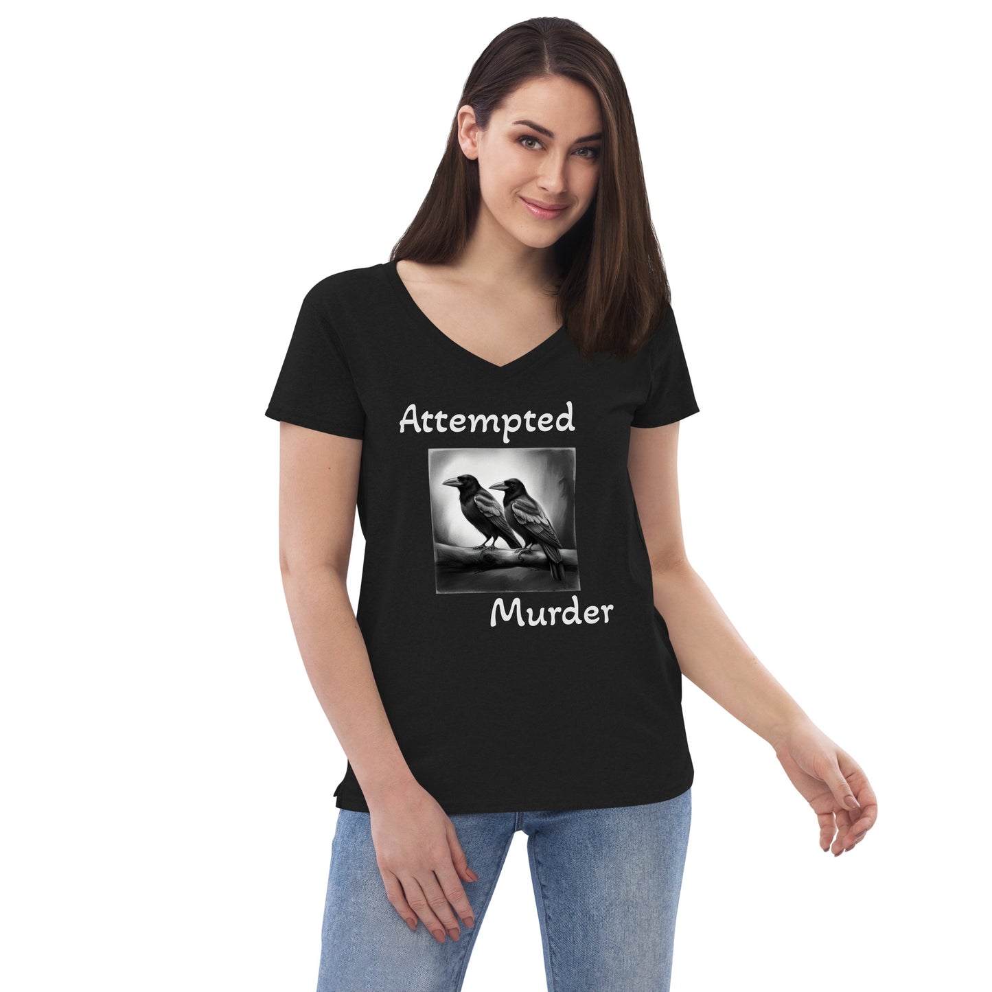 Attempted Murder Crow Women’s recycled v-neck t-shirt