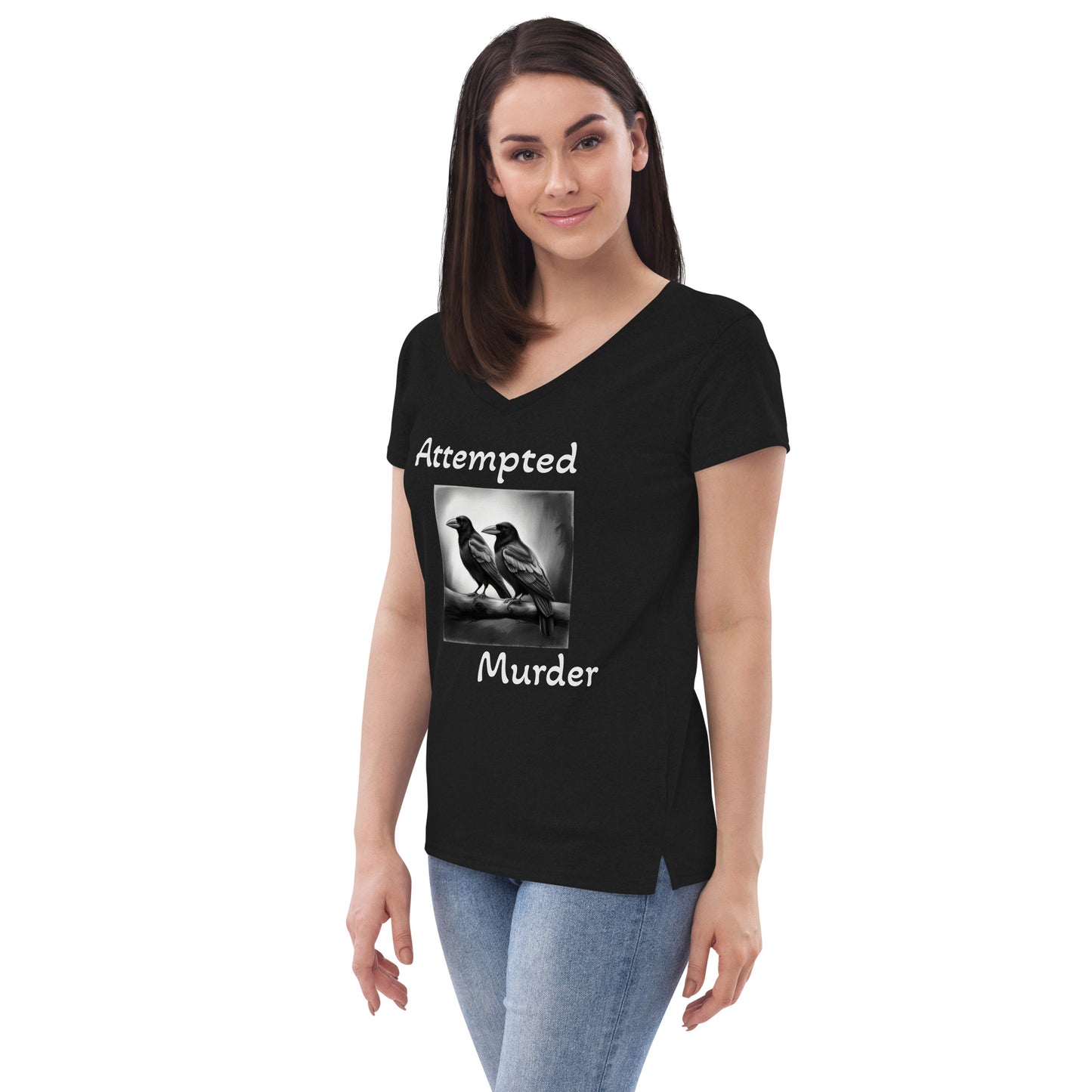 Attempted Murder Crow Women’s recycled v-neck t-shirt