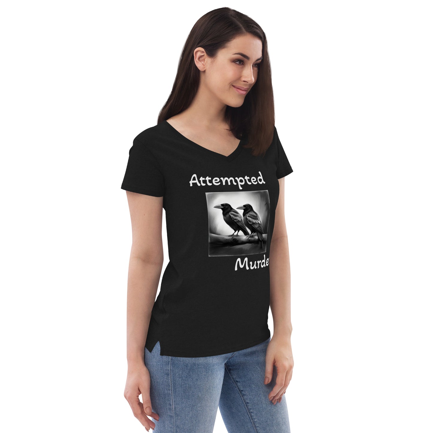 Attempted Murder Crow Women’s recycled v-neck t-shirt