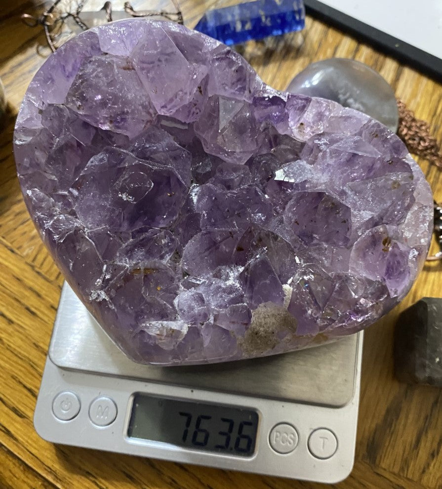 Large Heart Purple Amethyst