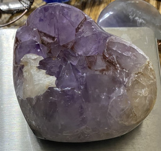 Medium Amethyst Cluster Heart