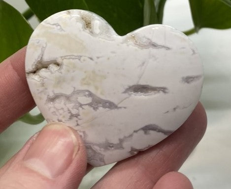 Snow Agate Heart White Agate Heart