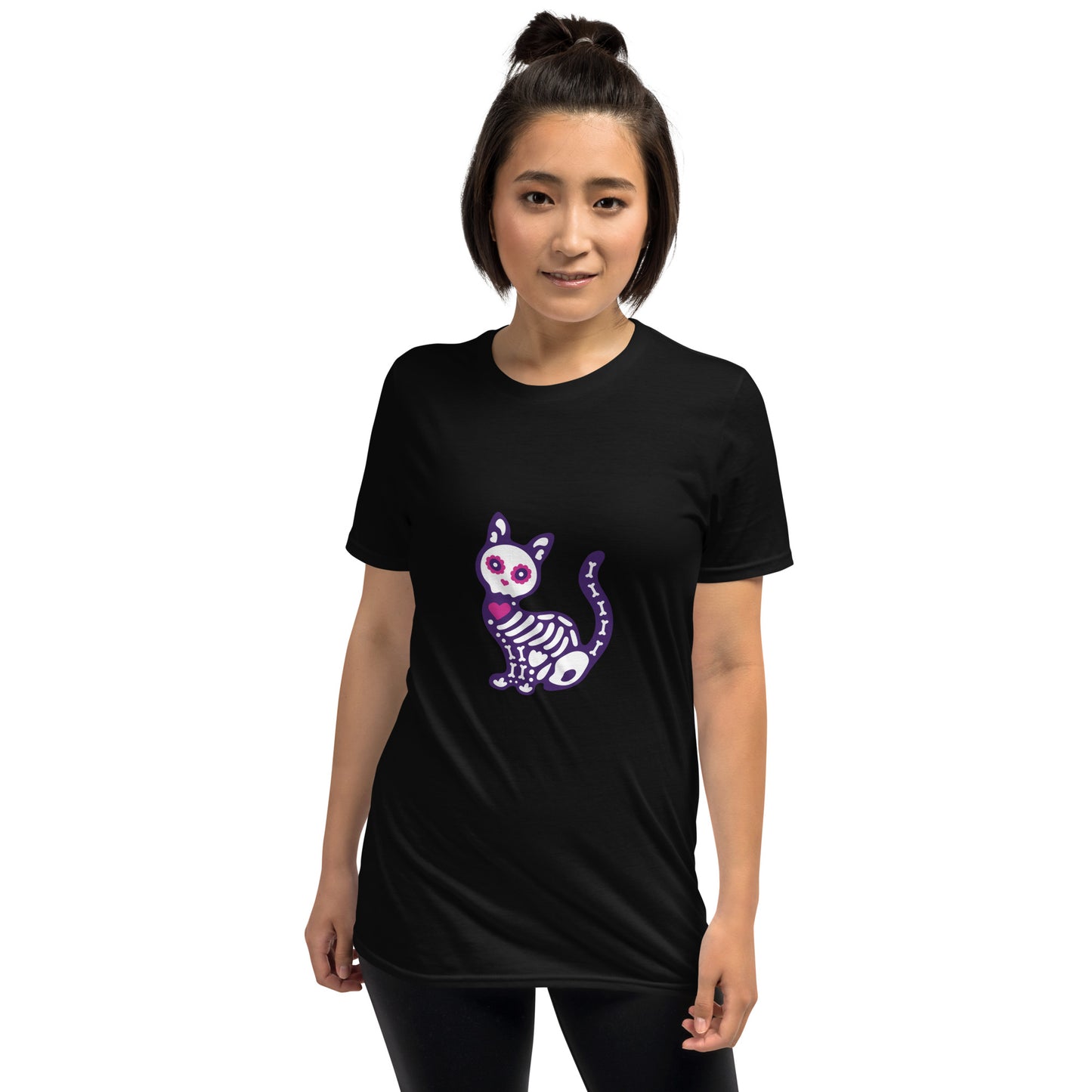 Cute Cat Skeleton Short-Sleeve Unisex T-Shirt