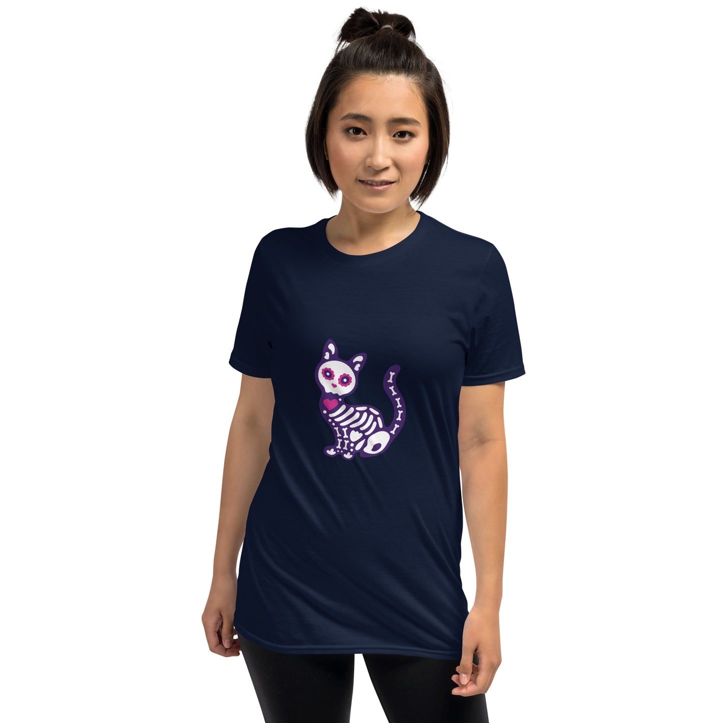 Cute Cat Skeleton Short-Sleeve Unisex T-Shirt