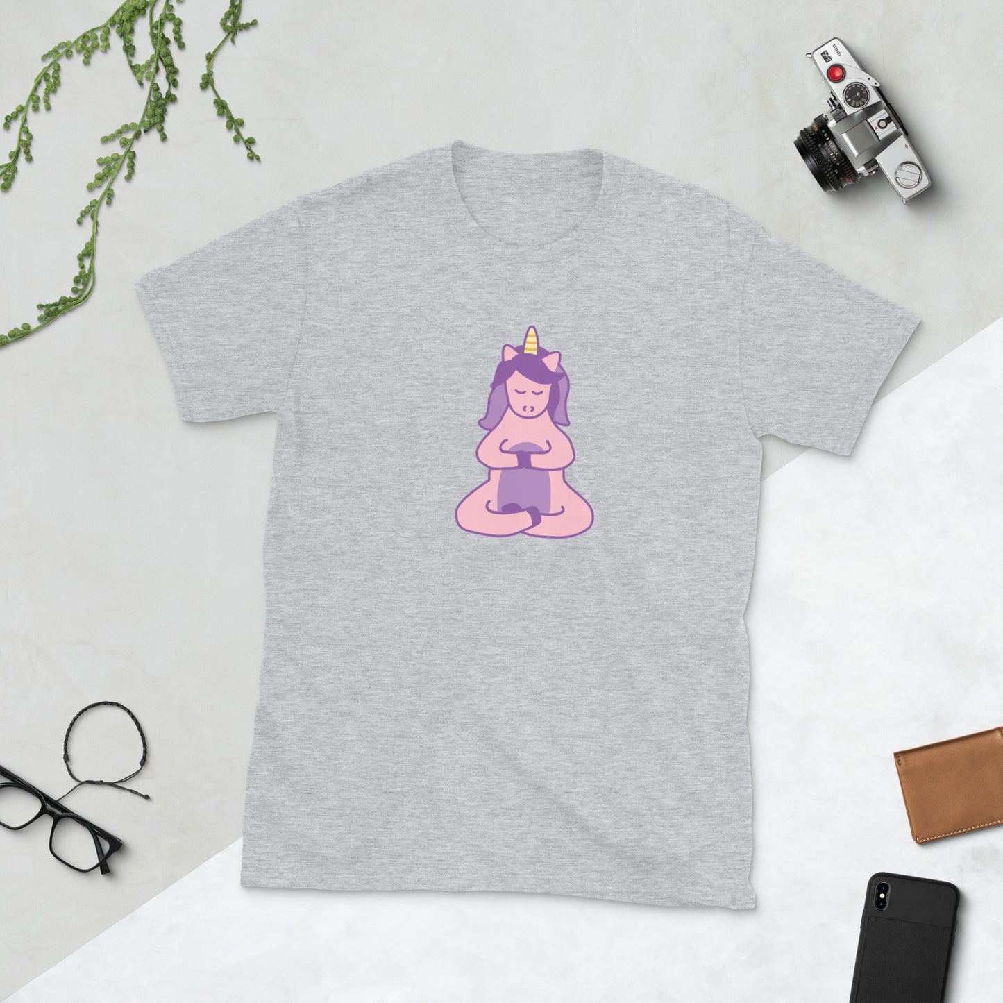 Yoga Unicorn Short-Sleeve Unisex T-Shirt