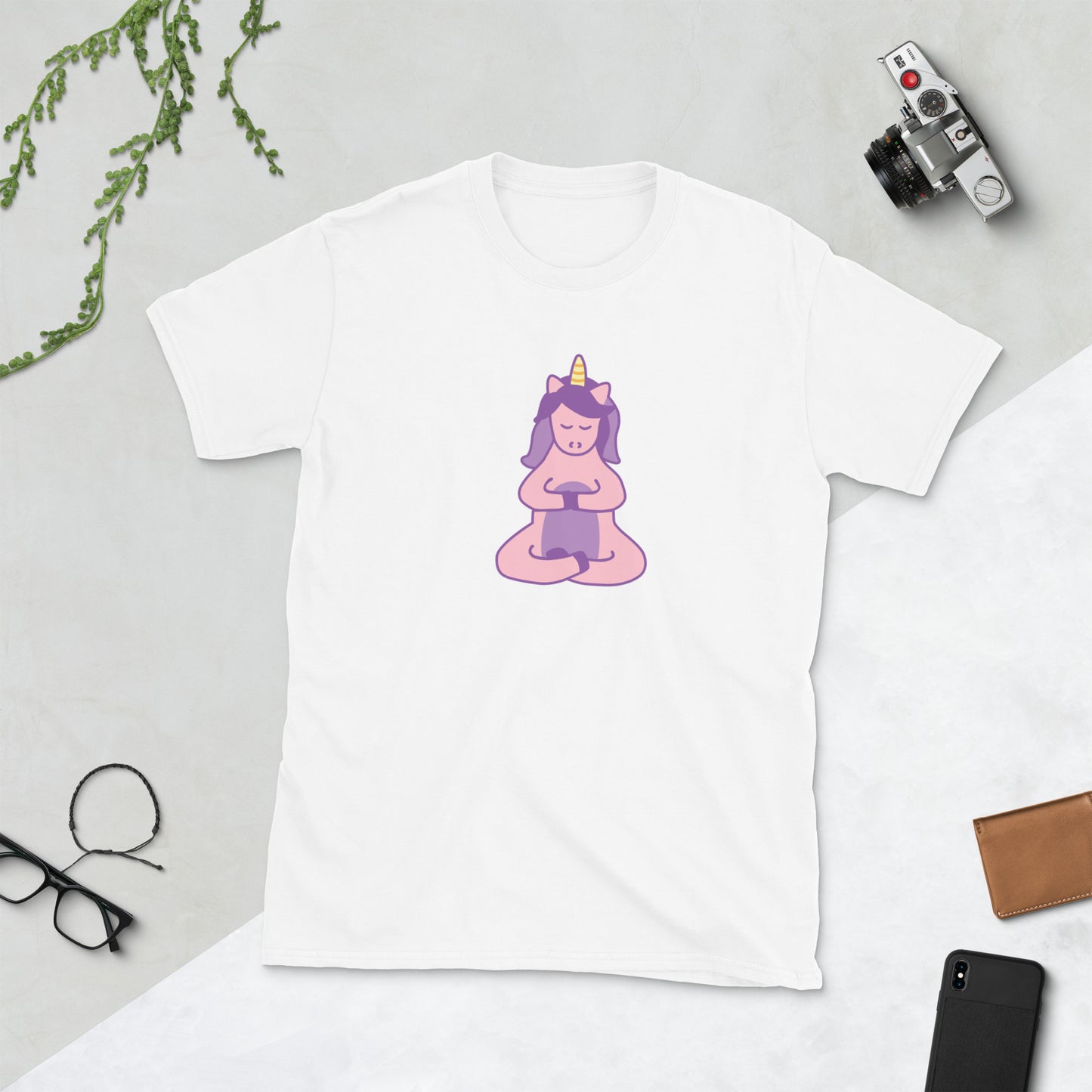 Yoga Unicorn Short-Sleeve Unisex T-Shirt